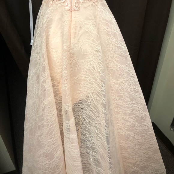 Just lowered price on all formals Stunning High Low Formal Wear Gown Pink size 0 - Picture 6 of 13